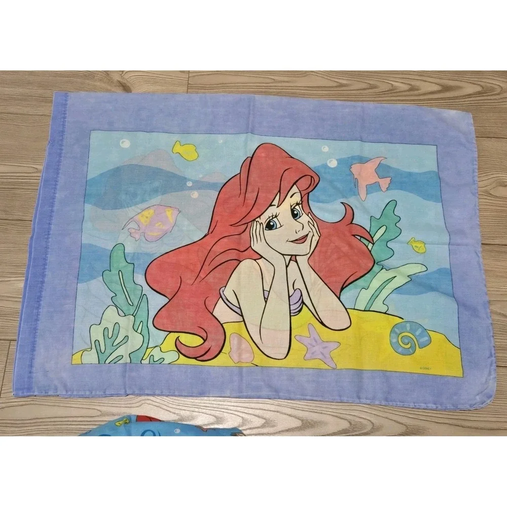 Dundee The Little Mermaid‎ Bed Set Vtg Pillowcase Fitted Sheets 3pc Toddler Crib